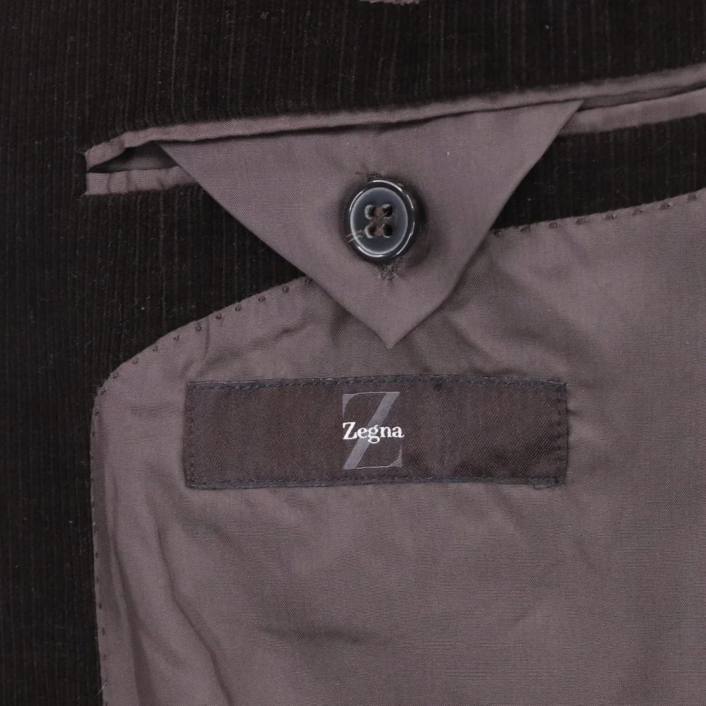 Z Zegna Dark Brown Corduroy Sport Coat Blazer